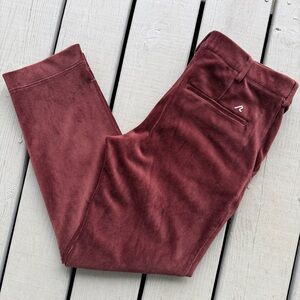 Redvanly Collins Pull-On Corduroy Trouser Pants Mens Small Burgundy Golf Stretch